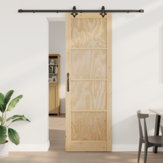 Porta Scorrevole vidaXL con Set di Ferramenta 'ORKDAL'in Legno Massello di Pino