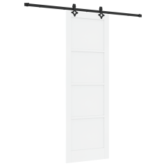 porta scorrevole vidaXL con set di accessori 'ORKDAL'in legno massello di pino bianco