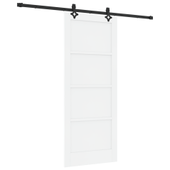 Porta Scorrevole vidaXL con Set di Ferramenta 'ORKDAL'in Legno Massello di Pino Bianco