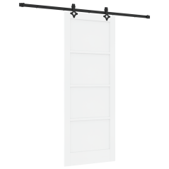 vidaXL Porta Scorrevole con Set di Accessori 'ORKDAL'Bianco Legno Massello di Pino