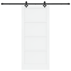 vidaXL Porta Scorrevole con Set Hardware 'ORKDAL'Bianco Legno Massello Pino