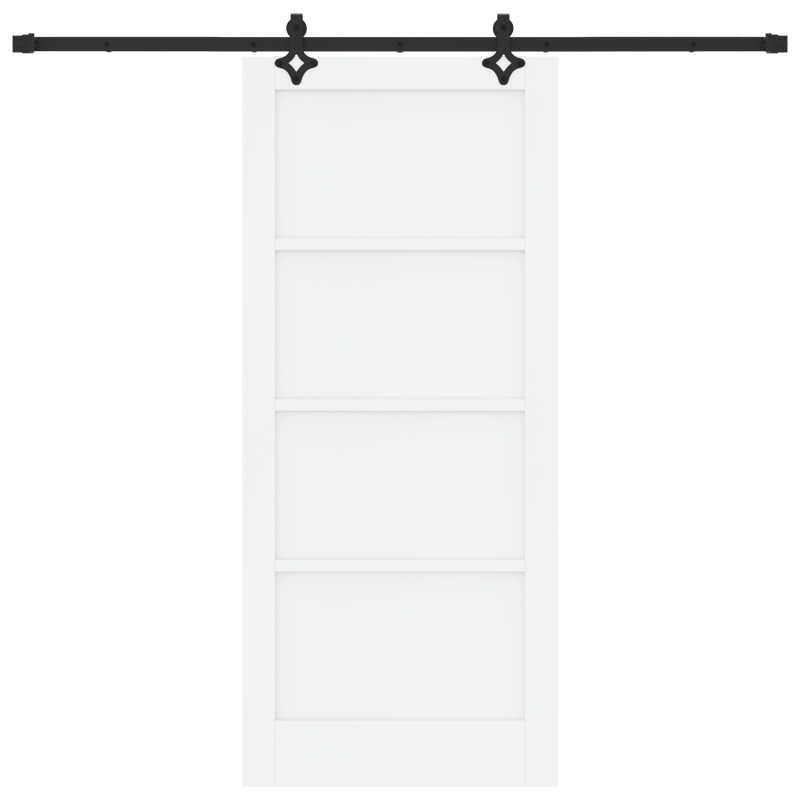 vidaXL Porta Scorrevole con Set Hardware 'ORKDAL'Bianco Legno Massello Pino