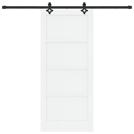 vidaXL Porta Scorrevole con Set Hardware 'ORKDAL'Bianco Legno Massello Pino