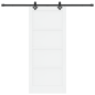 vidaXL Porta Scorrevole con Set Hardware 'ORKDAL'Bianco Legno Massello Pino