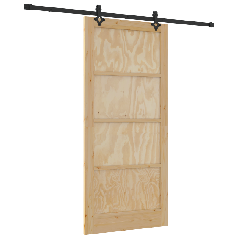 vidaXL Porta scorrevole con set di hardware 'ORKDAL'in legno massello di pino