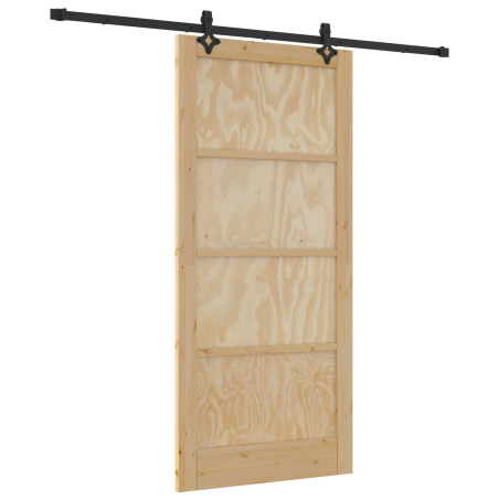 vidaXL Porta scorrevole con set di hardware 'ORKDAL'in legno massello di pino