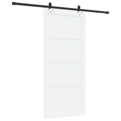 vidaXL Porta Scorrevole con Set di Ferramenta 'ORKDAL'Bianca in Legno di Pino Massello