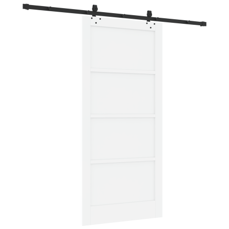 vidaXL Porta Scorrevole con Set di Ferramenta 'ORKDAL'Bianca in Legno di Pino Massello