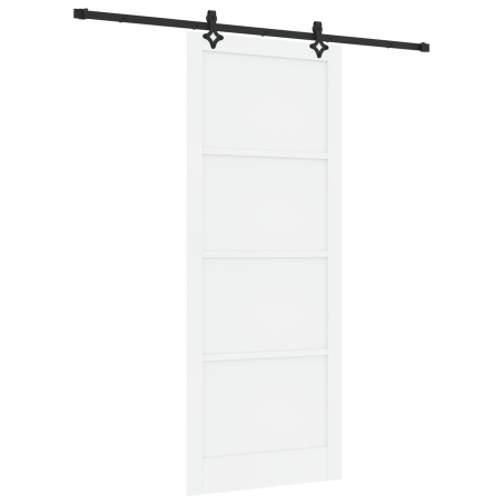 Porta Scorrevole vidaXL con Set di Ferramenta 'ORKDAL'in Legno Massello Bianco