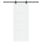 Porta Scorrevole vidaXL con Set di Ferramenta 'ORKDAL'in Legno Massello Bianco Porta Scorrevole vidaXL con Set di Ferramenta 'ORKDAL'in Legno Massello Bianco