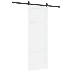 Porta Scorrevole vidaXL con Set di Ferramenta Bianco 78x211 cm Legno Massello di Pino