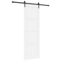 Porta scorrevole vidaXL con set di hardware bianco 78x232 cm in legno massello di pino