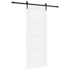 Porta scorrevole vidaXL con set di hardware Bianco 83x211 cm Legno massello di pino