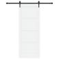 Porta scorrevole vidaXL con set di hardware Bianco 83x211 cm Legno massello di pino