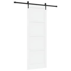 Porta Scorrevole vidaXL con Set di Hardware Bianco 83x232 cm Legno Massello di Pino