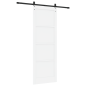 Porta Scorrevole vidaXL con Set di Hardware Bianco 83x232 cm Legno Massello di Pino