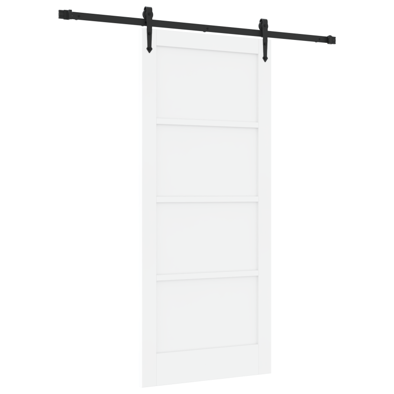 vidaXL Porta Scorrevole con Set Hardware Bianco 86x198.5 cm Legno Massello di Pino vidaXL Porta Scorrevole con Set Hardware Bianco 86x198.5 cm Legno Massello di Pino