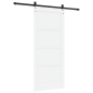 vidaXL Porta Scorrevole con Set Hardware Bianco 86x198.5 cm Legno Massello di Pino vidaXL Porta Scorrevole con Set Hardware Bianco 86x198.5 cm Legno Massello di Pino