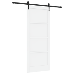 Porta scorrevole vidaXL con set di ferramenta bianco 86x211 cm legno massello pino