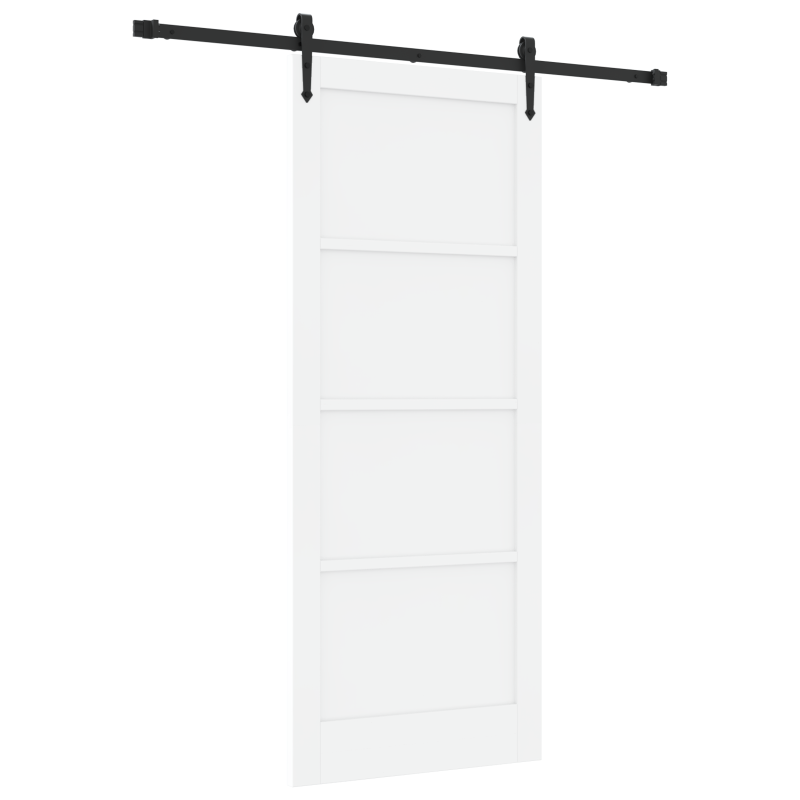Porta scorrevole vidaXL con set di ferramenta bianco 86x211 cm legno massello pino Porta scorrevole vidaXL con set di ferramenta bianco 86x211 cm legno massello pino