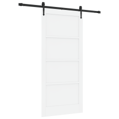 Porta scorrevole vidaXL con set di ferramenta bianca 93x202 cm in legno massello di pino