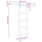 vidaXL Porta Scorrevole con Set di Accessori 61x198.5 cm Legno Massello di Pino