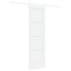 Porta Scorrevole vidaXL con Set di Ferramenta Bianca 61x198.5 cm in Legno Massello di Pino