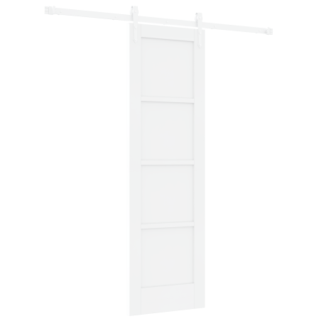 Porta Scorrevole vidaXL con Set di Ferramenta Bianca 61x198.5 cm in Legno Massello di Pino