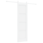Porta Scorrevole vidaXL con Set di Ferramenta Bianca 61x198.5 cm in Legno Massello di Pino Porta Scorrevole vidaXL con Set di Ferramenta Bianca 61x198.5 cm in Legno Massello di Pino