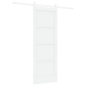 Porta Scorrevole vidaXL con Set di Hardware Bianco 73.5x198.5 cm Legno Massello di Pino Porta Scorrevole vidaXL con Set di Hardware Bianco 73.5x198.5 cm Legno Massello di Pino