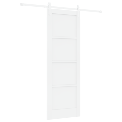 Porta scorrevole vidaXL con set hardware Bianco 73.5x211 cm Legno massello di pino