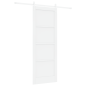 Porta scorrevole vidaXL con set di accessori bianca 78x211 cm legno massello pino