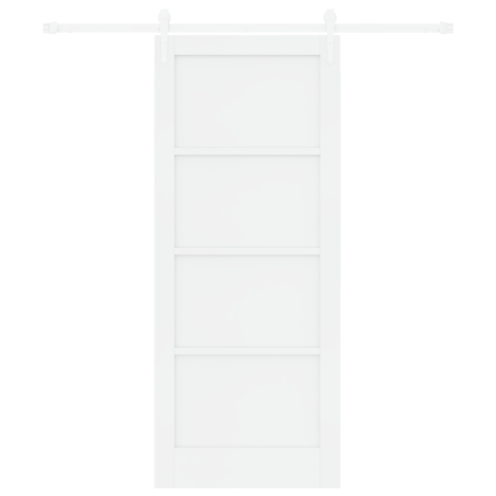 Porta Scorrevole vidaXL con Set di Ferramenta Bianca 83x202 cm Legno Massello in Pino