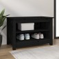 vidaXL Scarpiera Nera 70x38x45,5 cm in Legno Massello di Pino vidaXL Scarpiera Nera 70x38x45,5 cm in Legno Massello di Pino