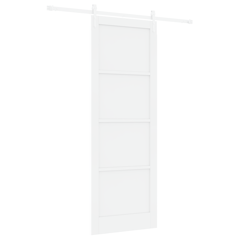 Porta scorrevole vidaXL con set di hardware bianco 83x232 cm legno massello di pino