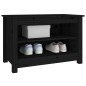 vidaXL Scarpiera Nera 70x38x45,5 cm in Legno Massello di Pino vidaXL Scarpiera Nera 70x38x45,5 cm in Legno Massello di Pino