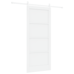 Porta scorrevole vidaXL con set di hardware bianca 86x198.5 cm legno massello pino