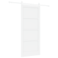 Porta scorrevole vidaXL con set di hardware bianca 86x198.5 cm legno massello pino