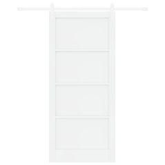 vidaXL Porta scorrevole con set di accessori bianchi 93x211 cm in legno massello di pino