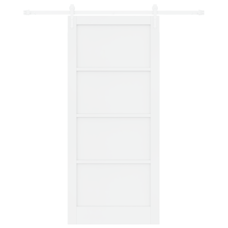 vidaXL Porta scorrevole con set di accessori bianchi 93x211 cm in legno massello di pino
