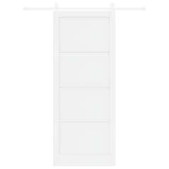 Porta Scorrevole vidaXL con Set di Ferramenta Bianca 93x232 cm in Legno Massello di Pino