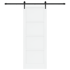 Porta Scorrevole vidaXL con Set di Hardware Bianca 78x211 cm Legno Massello Pino
