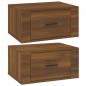 Comodini a Muro 2 pz Rovere Marrone 50x36x25 cm Comodini a Muro 2 pz Rovere Marrone 50x36x25 cm
