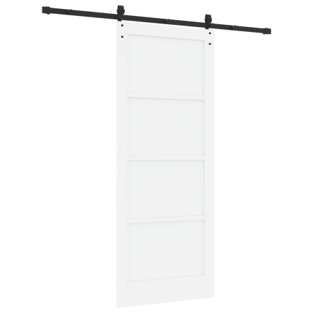 Porta Scorrevole vidaXL con Set di Accessori Bianca 86x211 cm Legno Massello di Pino