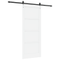 Porta Scorrevole vidaXL con Set di Accessori Bianca 86x211 cm Legno Massello di Pino