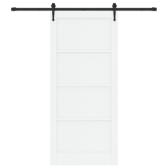 Porta Scorrevole vidaXL con Set di Accessori Bianca 93x211 cm Legno Massello Pino
