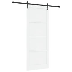 Porta Scorrevole vidaXL con Set di Accessori Bianco 93x232 cm Legno Massello di Pino