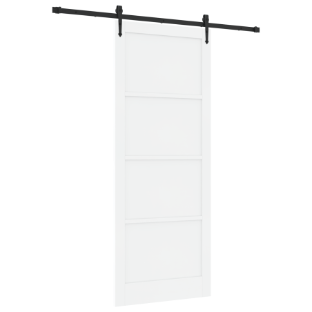 Porta Scorrevole vidaXL con Set di Accessori Bianco 93x232 cm Legno Massello di Pino