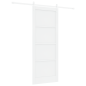 Porta scorrevole vidaXL con set di hardware bianca 83x211 cm legno massello pino