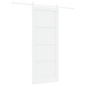 Porta scorrevole vidaXL con kit hardware bianco 86x211 cm legno massello di pino Porta scorrevole vidaXL con kit hardware bianco 86x211 cm legno massello di pino
